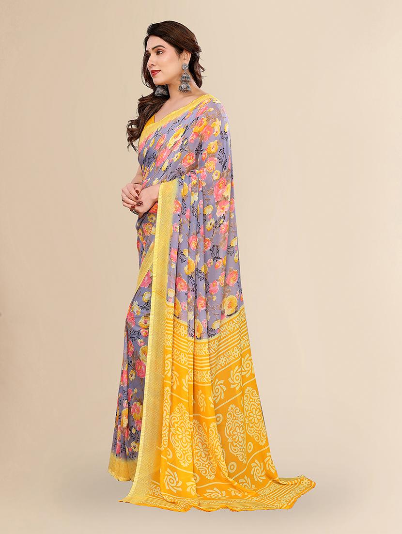 women printed casual wear saree with blouse - 22049540 - Standard Image - 2