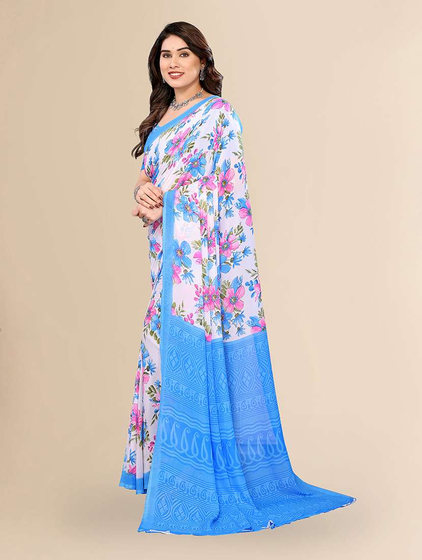 women printed casual wear saree with blouse - 22049544 -  Standard Image - 2