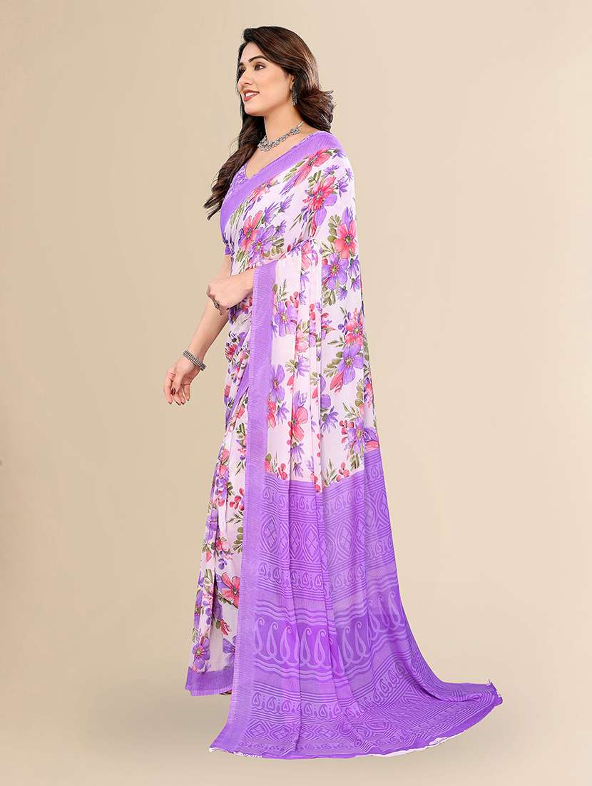 women printed casual wear saree with blouse - 22049547 -  Standard Image - 2