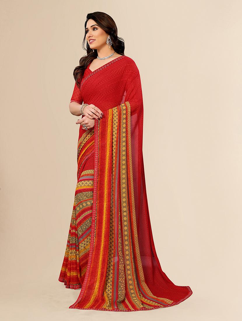women printed casual wear saree with blouse - 22049553 - Standard Image - 2