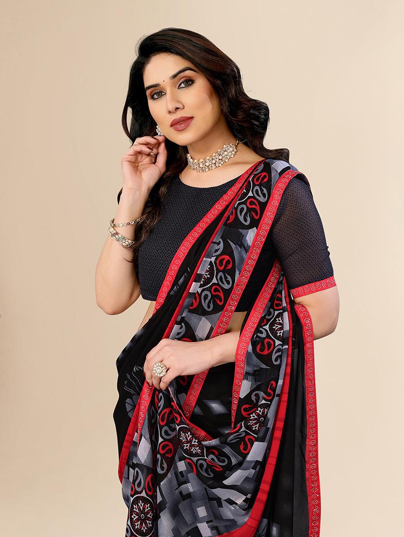 women printed casual wear saree with blouse - 22049559 - Standard Image - 2
