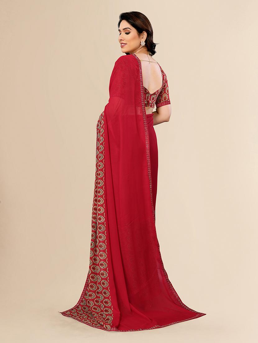 women printed casual wear saree with blouse - 22049561 - Standard Image - 2