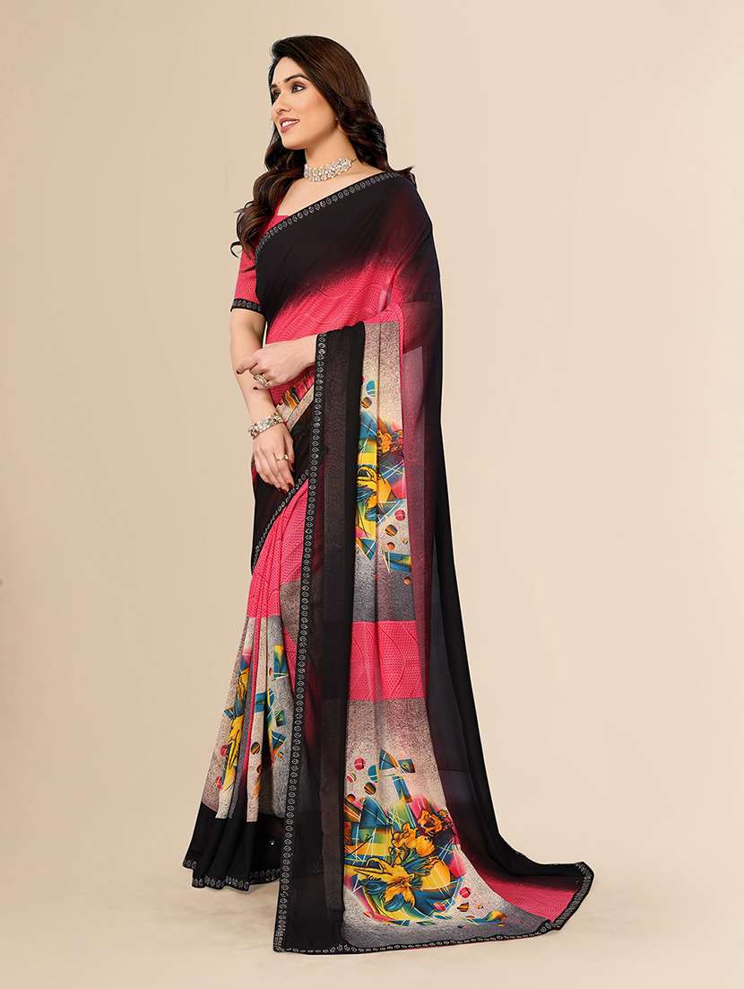 women printed casual wear saree with blouse - 22049564 -  Standard Image - 2