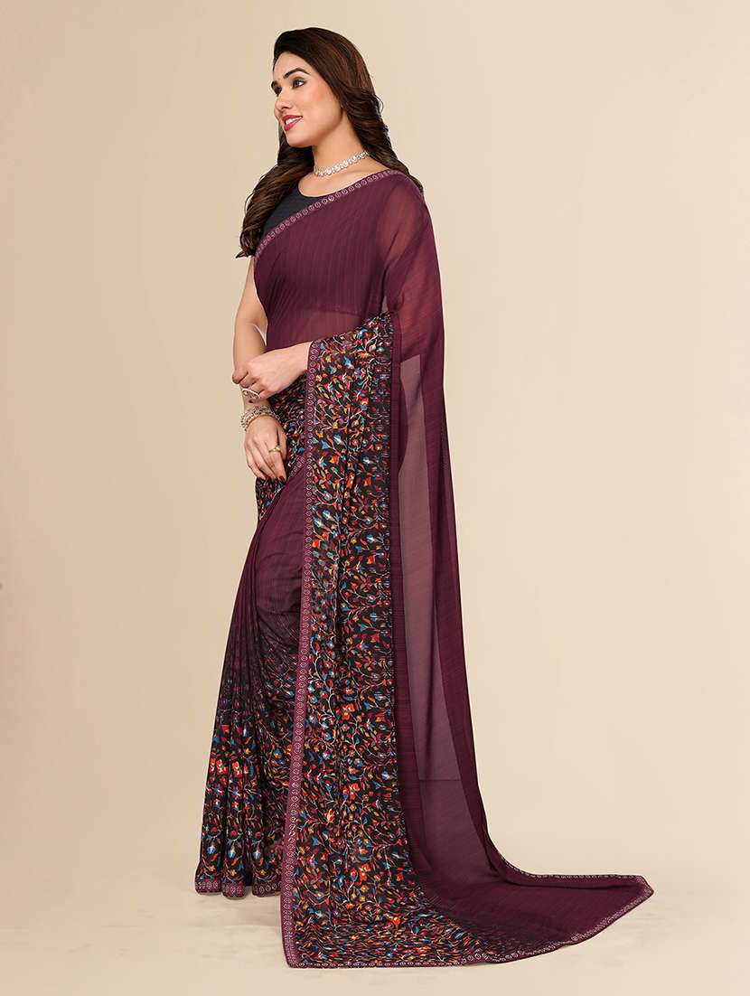 women printed casual wear saree with blouse - 22049566 -  Standard Image - 2