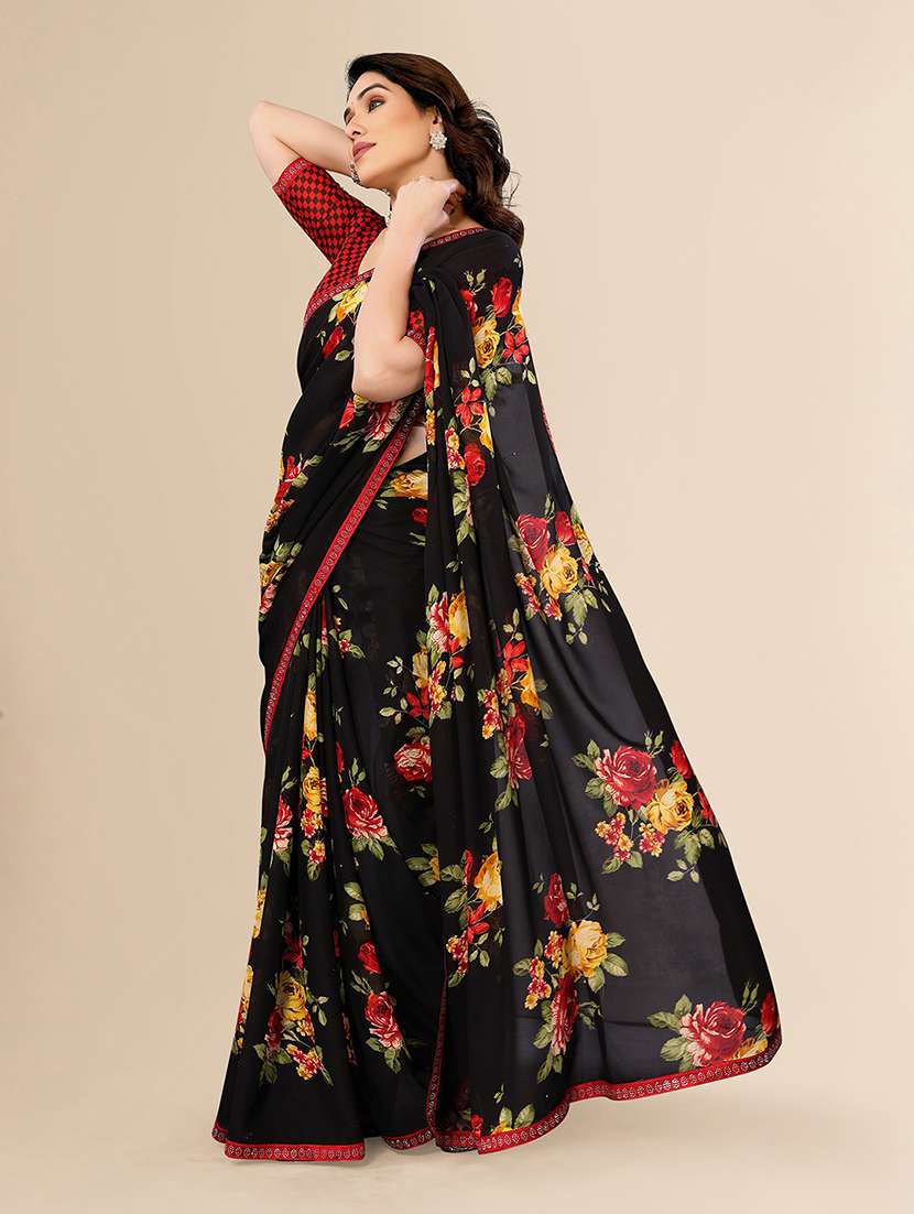 women printed casual wear saree with blouse - 22049567 -  Standard Image - 2