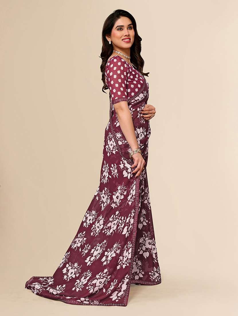women printed casual wear saree with blouse - 22049570 - Standard Image - 2