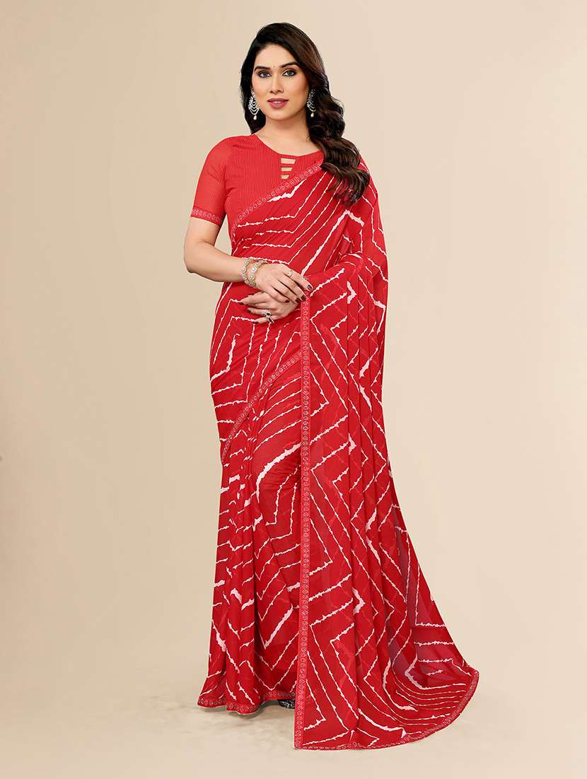women printed casual wear saree with blouse