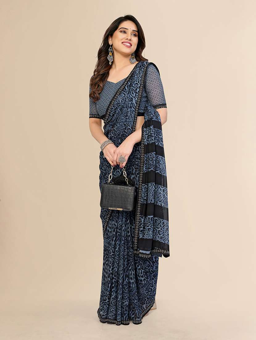 women printed casual wear saree with blouse - 22049589 -  Standard Image - 2
