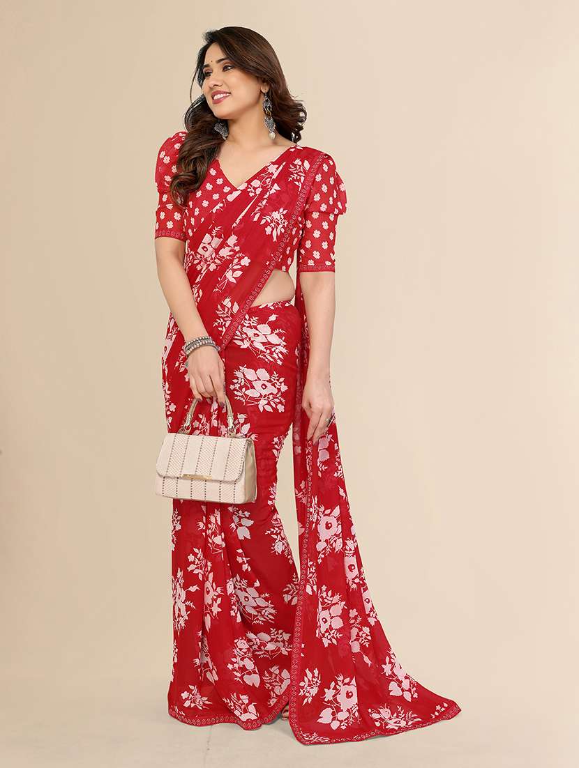 women printed casual wear saree with blouse - 22049591 -  Standard Image - 2