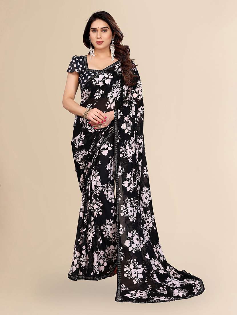 women printed casual wear saree with blouse - 22049592 -  Zoom Image - 0