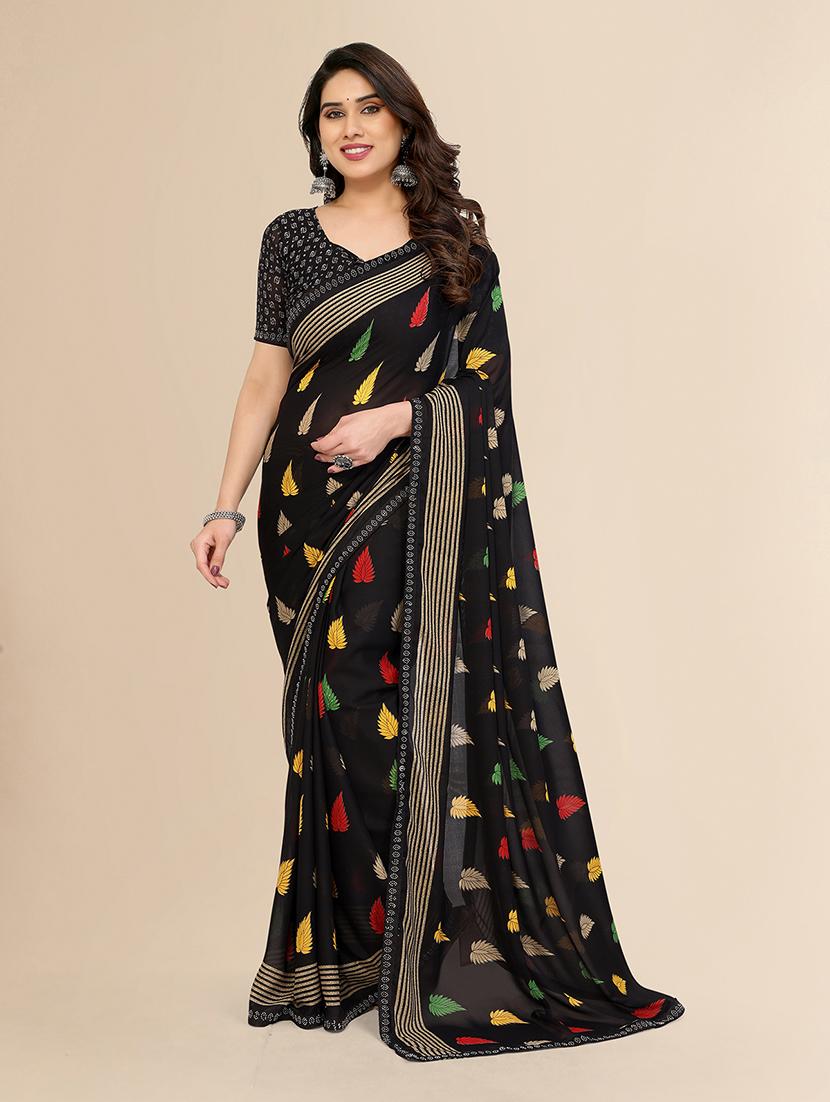 women printed casual wear saree with blouse - 22049602 - Zoom Image - 0