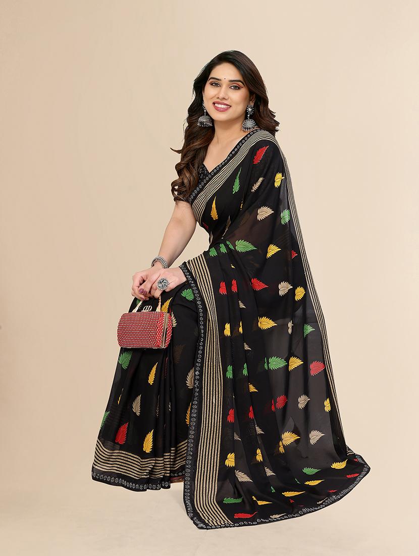 women printed casual wear saree with blouse - 22049602 - Standard Image - 2