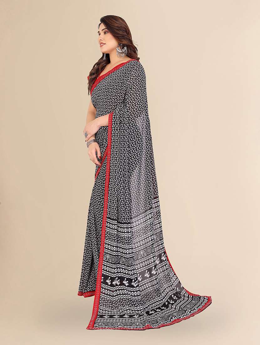 women printed casual wear saree with blouse - 22049605 - Standard Image - 2
