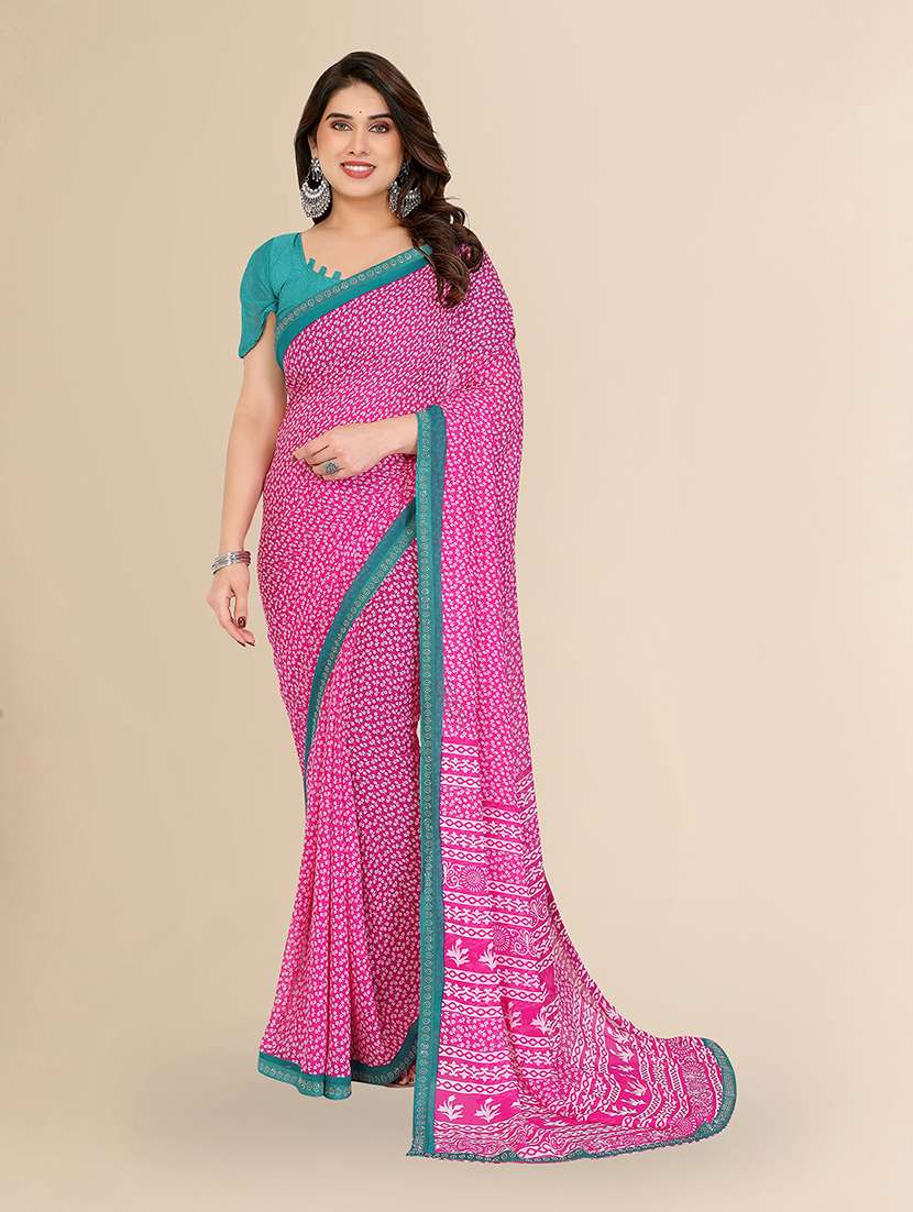 women printed casual wear saree with blouse - 22049606 -  Zoom Image - 0