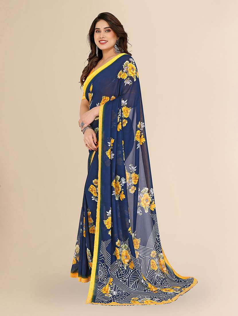 women printed casual wear saree with blouse - 22049610 -  Standard Image - 2