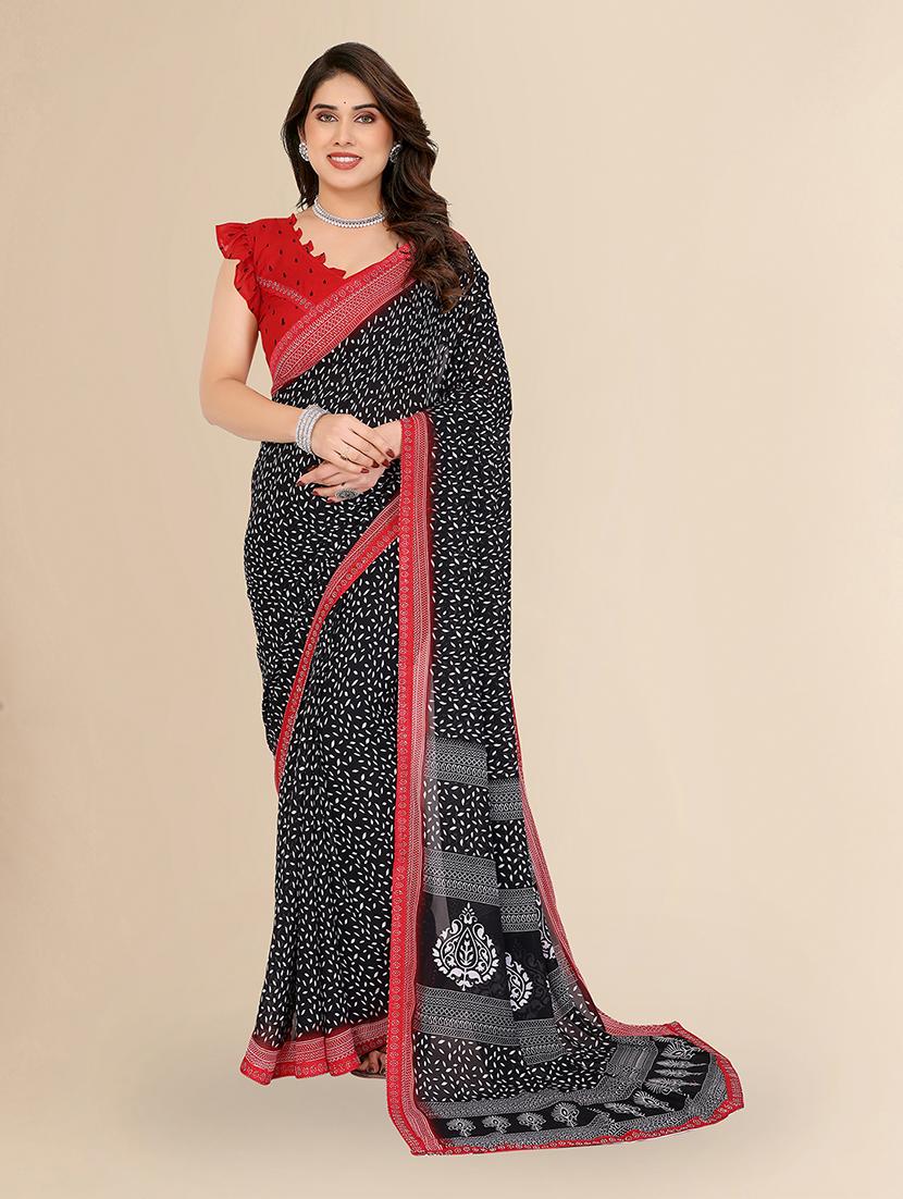 women printed casual wear saree with blouse - 22049611 -  Zoom Image - 0