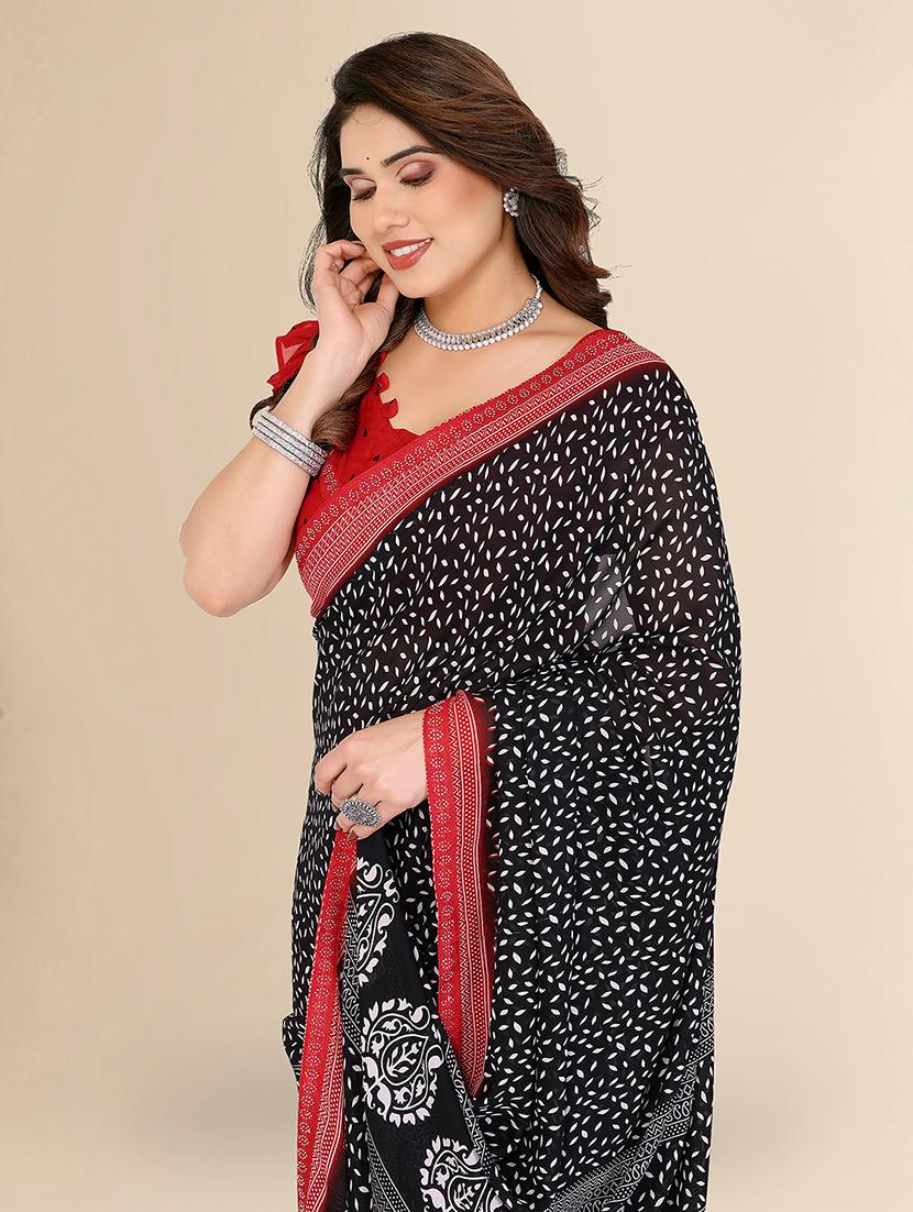women printed casual wear saree with blouse - 22049611 - Standard Image - 2