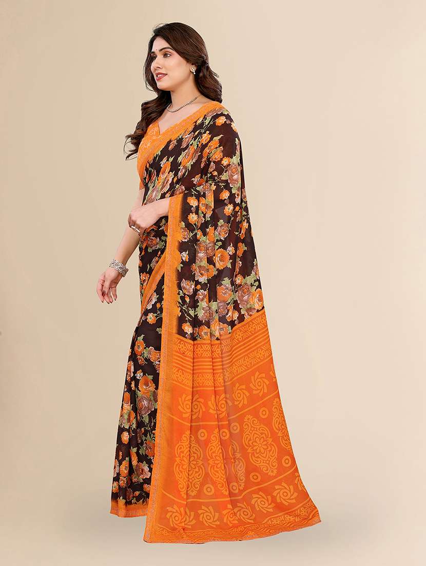 women printed casual wear saree with blouse - 22049629 -  Standard Image - 2