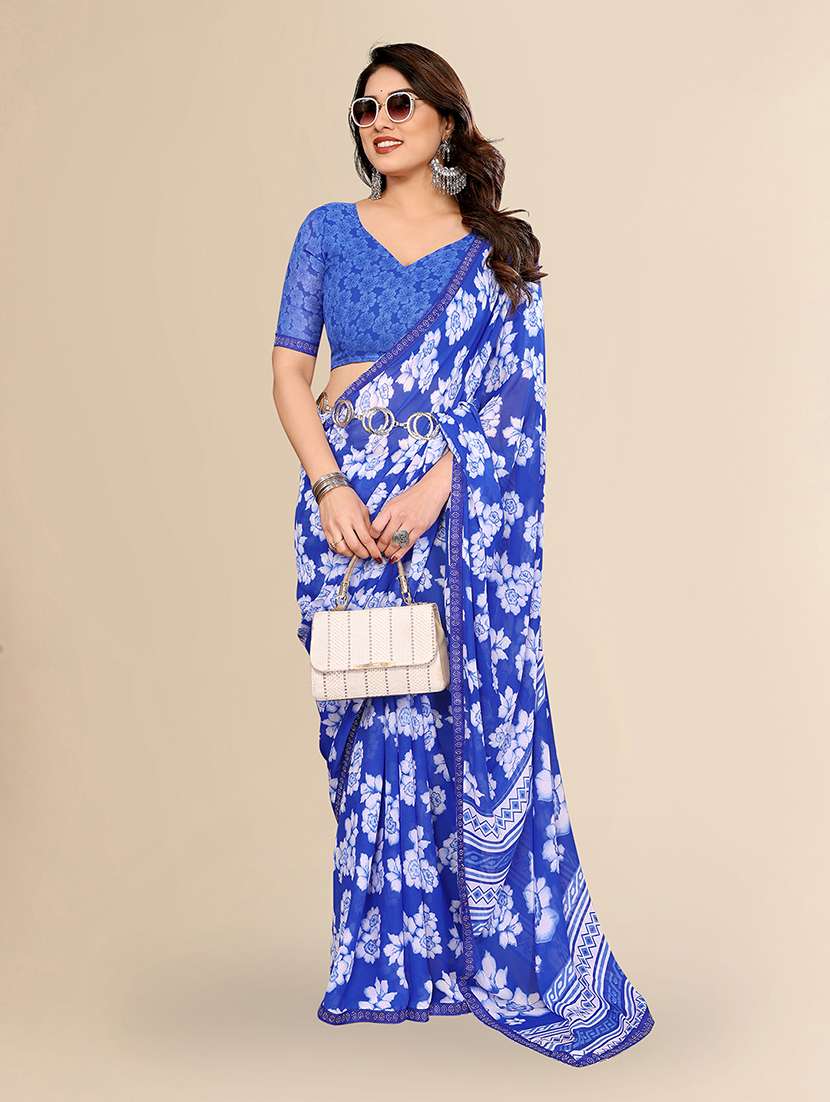 women printed casual wear saree with blouse - 22049631 - Standard Image - 2