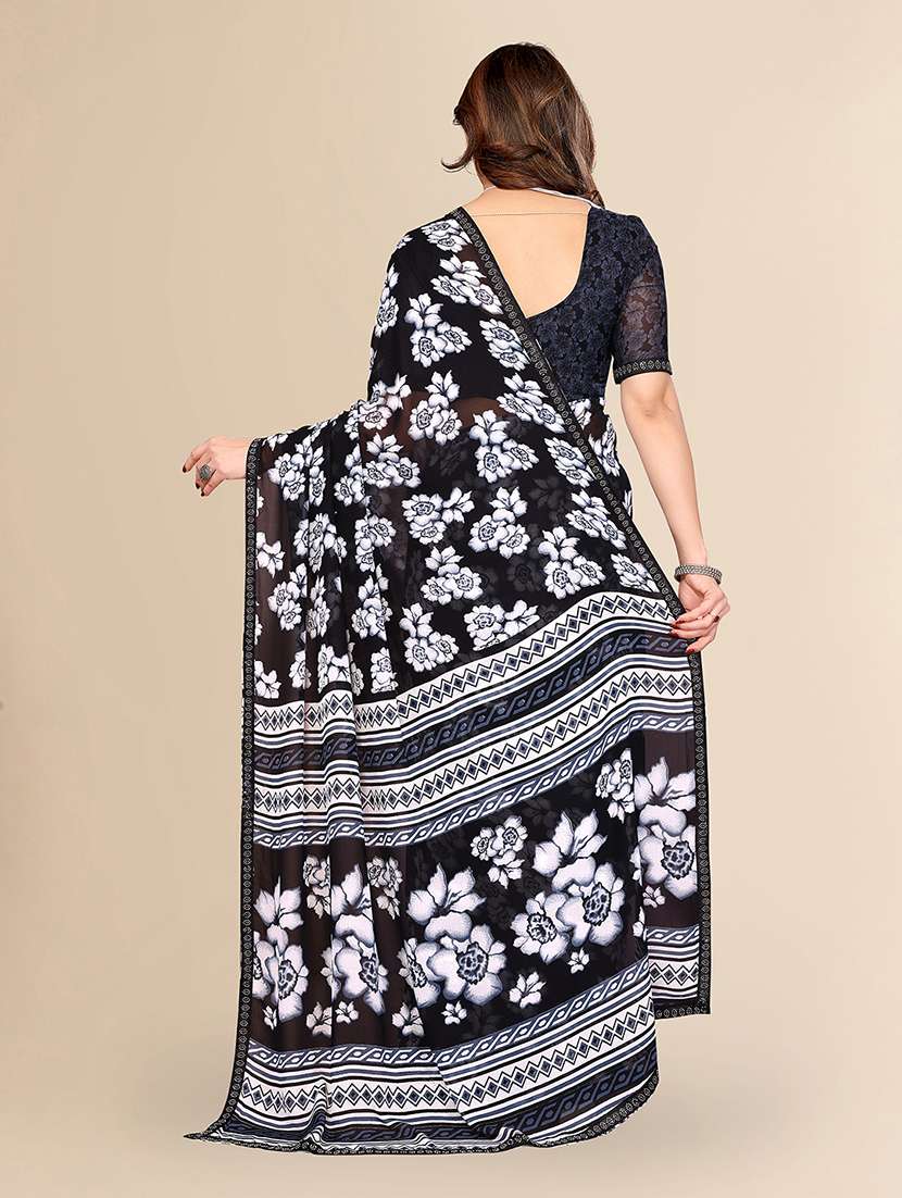 women printed casual wear saree with blouse - 22049636 - Standard Image - 2