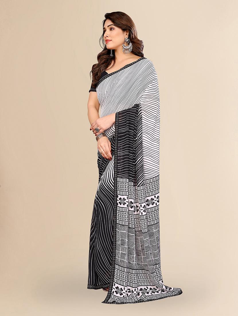 women printed casual wear saree with blouse - 22049642 - Standard Image - 2