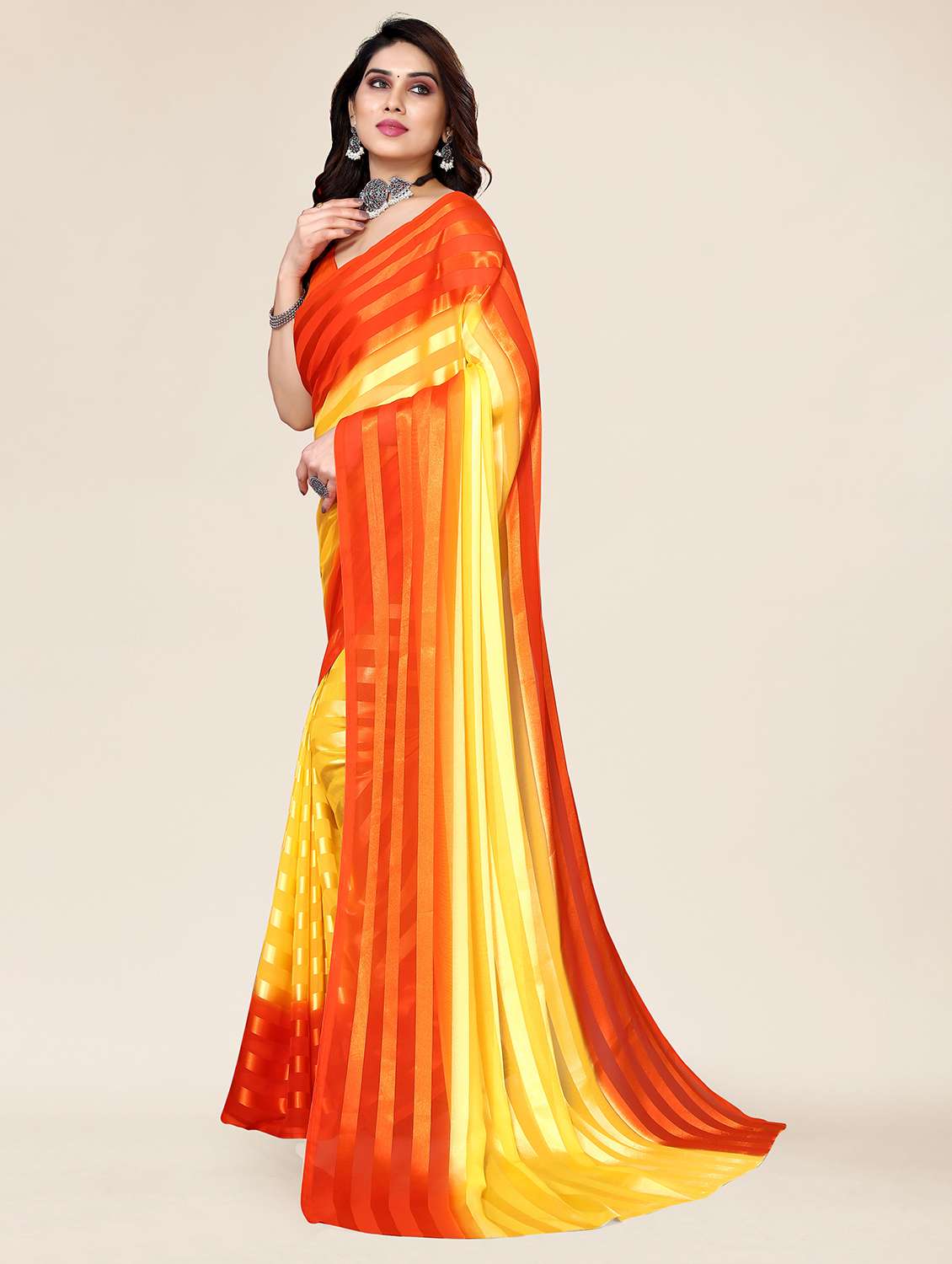 women ombre printed saree with blouse - 22050032 -  Standard Image - 2