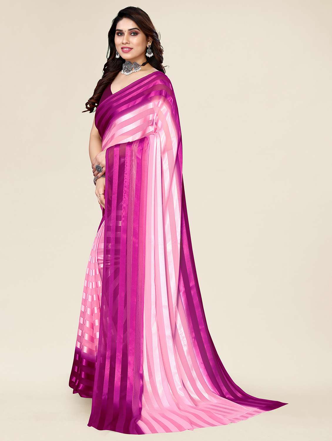 women ombre printed saree with blouse - 22050033 -  Standard Image - 2