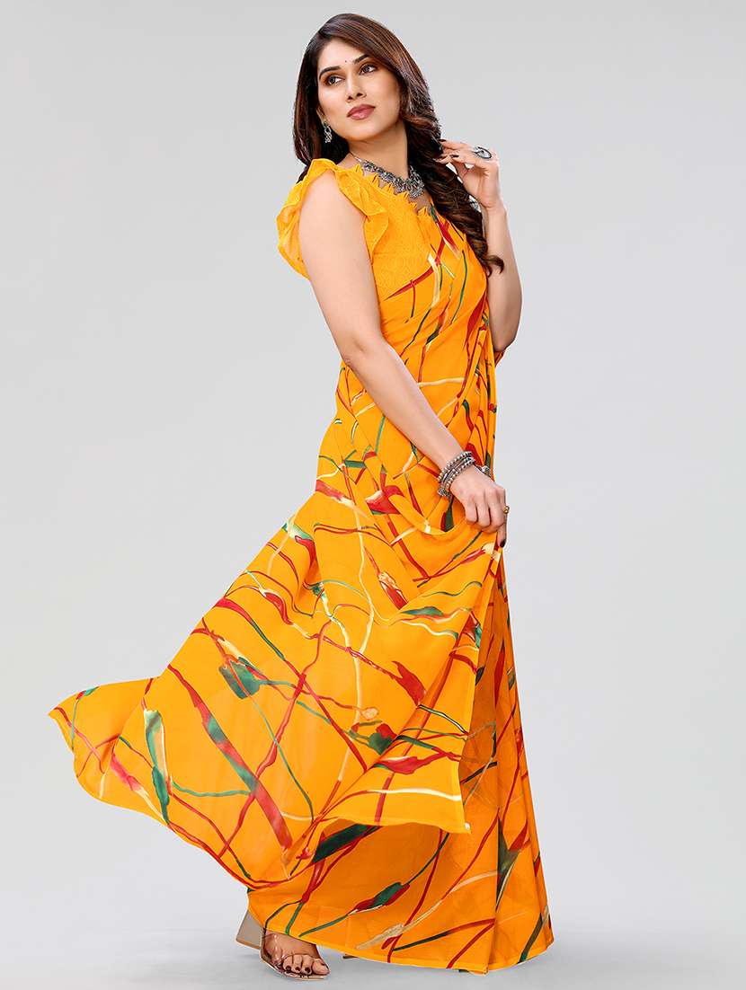 women printed casual wear saree with blouse - 22050123 -  Standard Image - 2