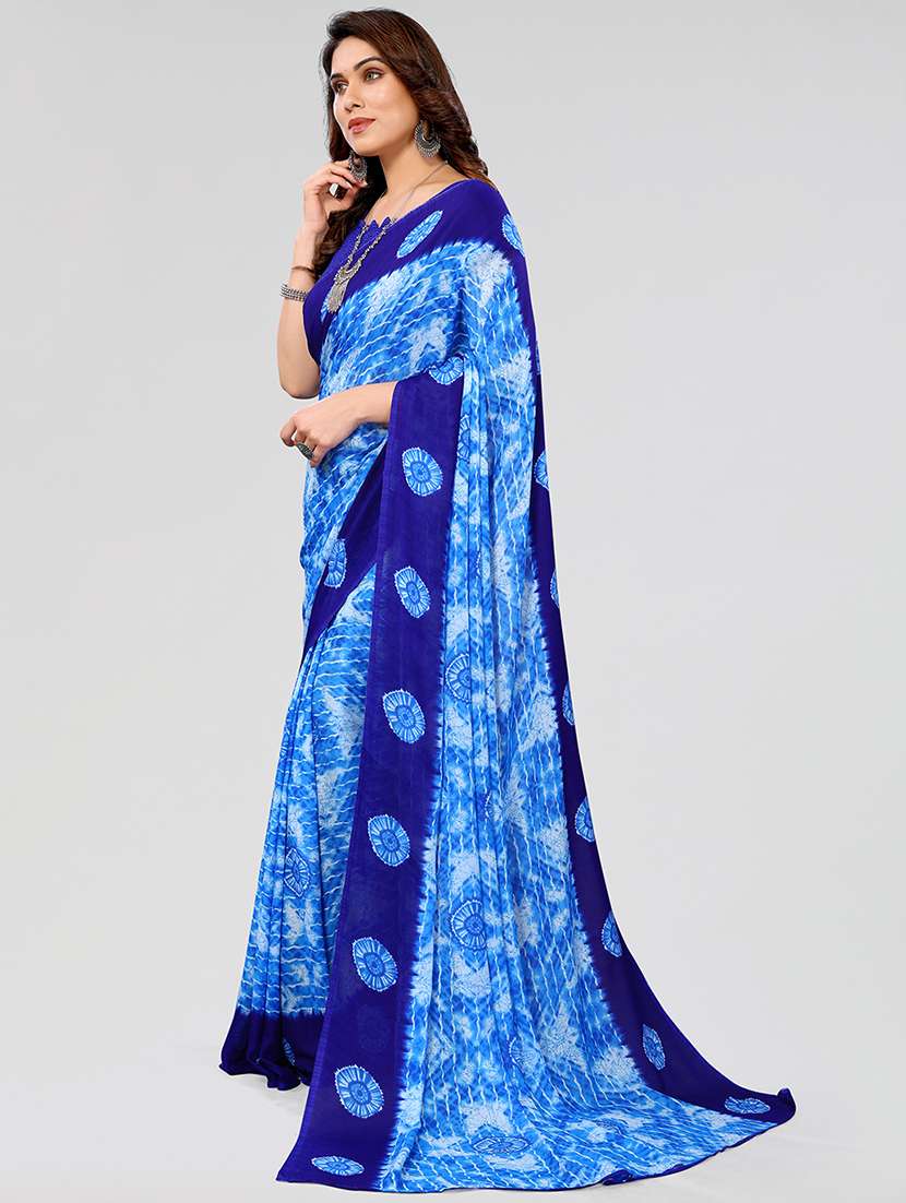 women printed casual wear saree with blouse - 22050126 -  Standard Image - 2