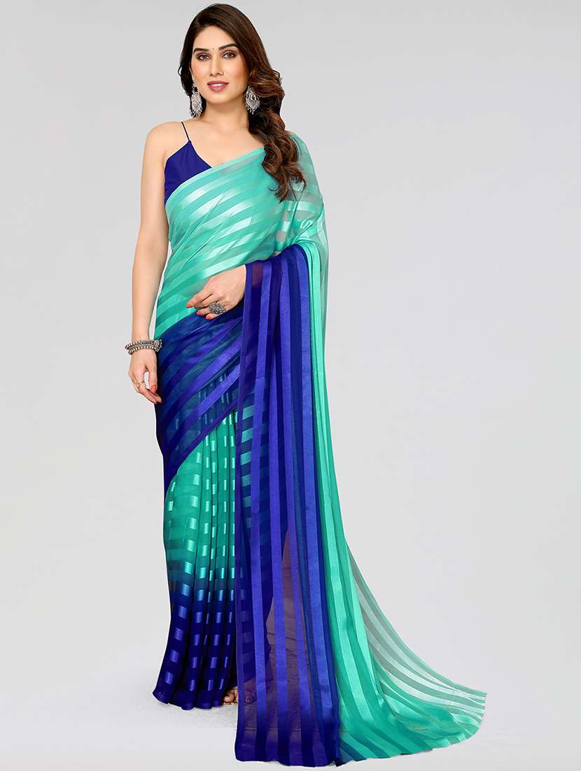 women ombre printed saree with blouse