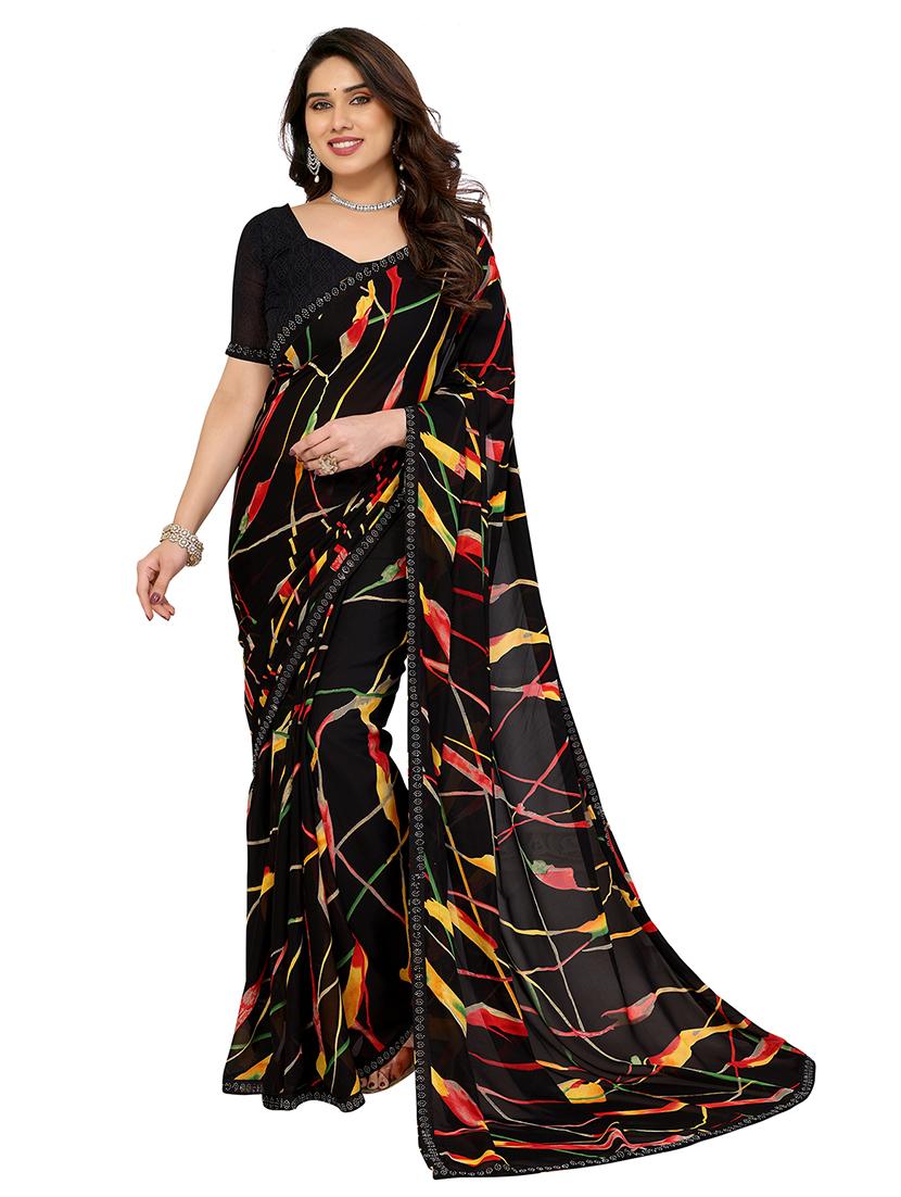 women printed casual wear saree with blouse - 22050222 - Zoom Image - 0