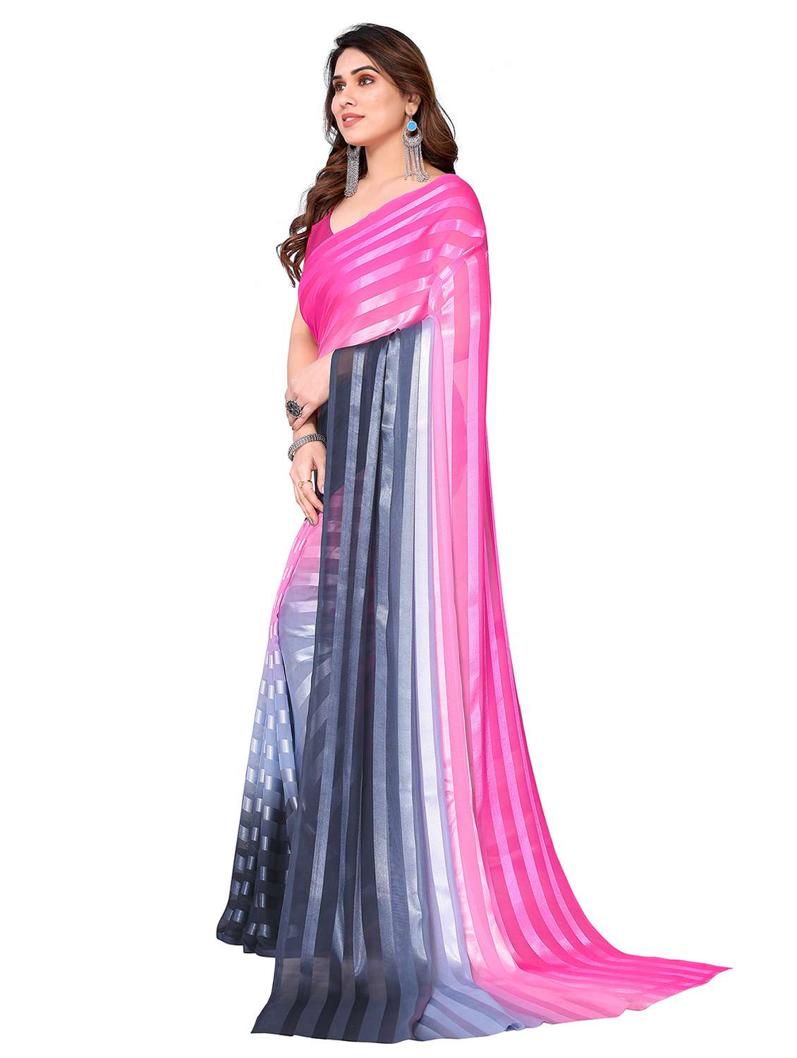 women ombre printed saree with blouse - 22050250 -  Standard Image - 2