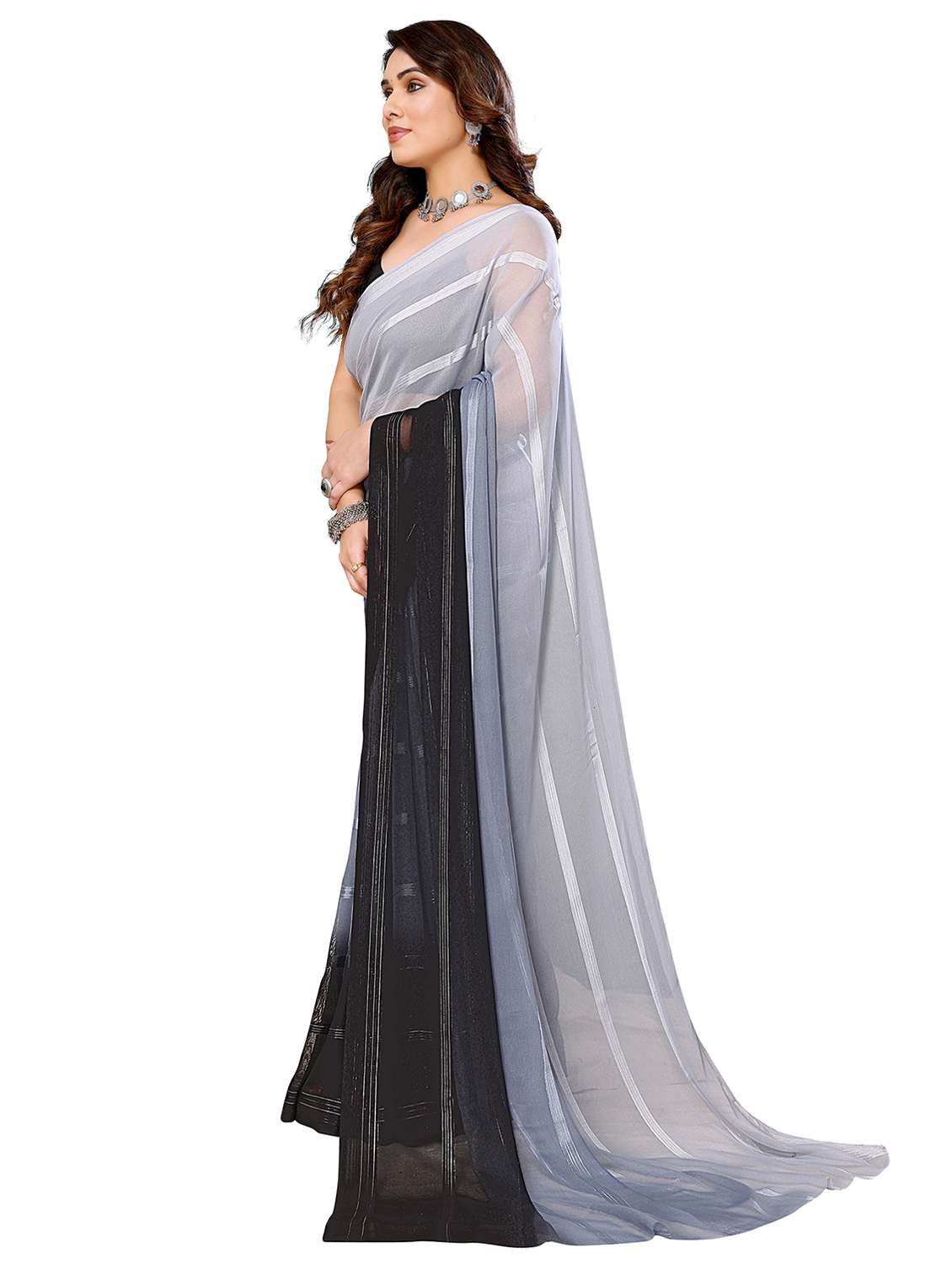 women ombre printed saree with blouse - 22050255 -  Standard Image - 2