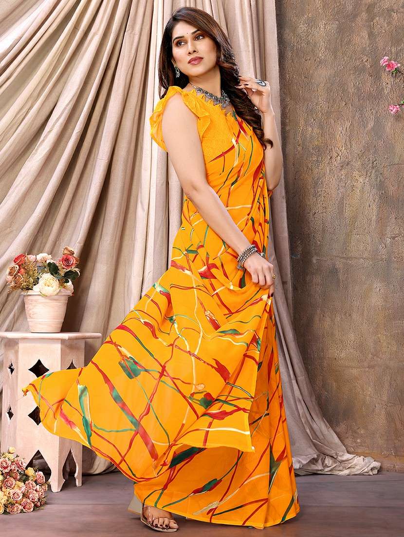 women printed casual wear saree with blouse - 22050269 -  Standard Image - 2