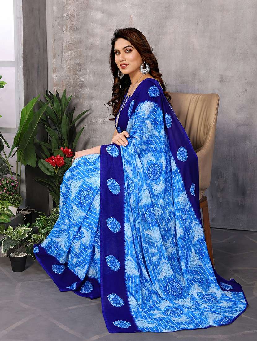 women printed casual wear saree with blouse - 22050272 -  Standard Image - 2