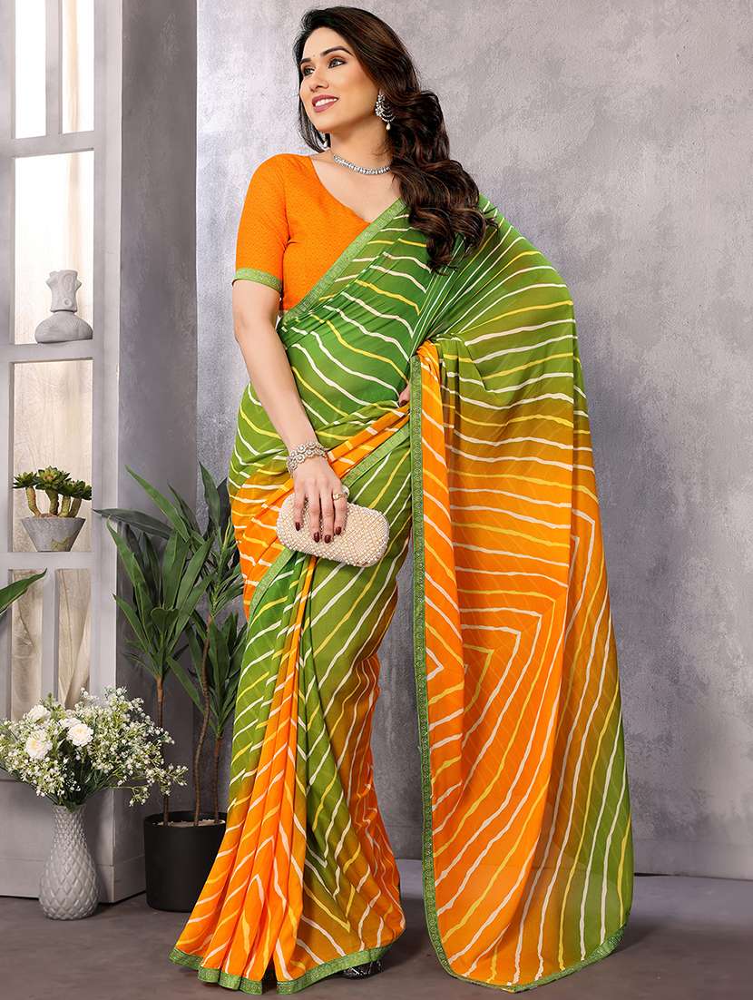 women printed casual wear saree with blouse - 22050288 -  Standard Image - 2