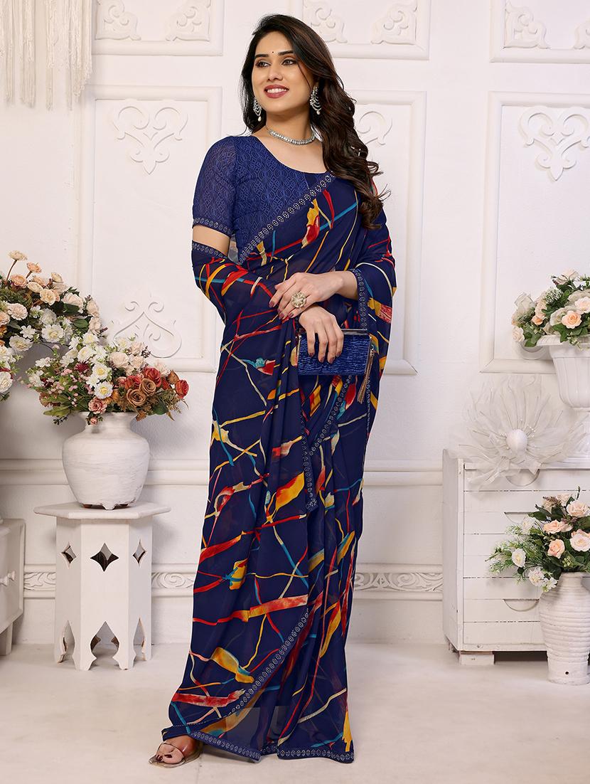women printed casual wear saree with blouse - 22050289 - Standard Image - 2