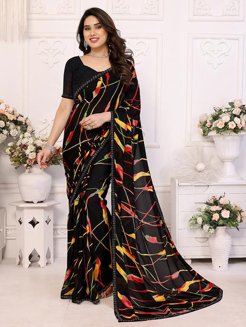 women printed casual wear saree with blouse - 22050291 - Standard Image - 0