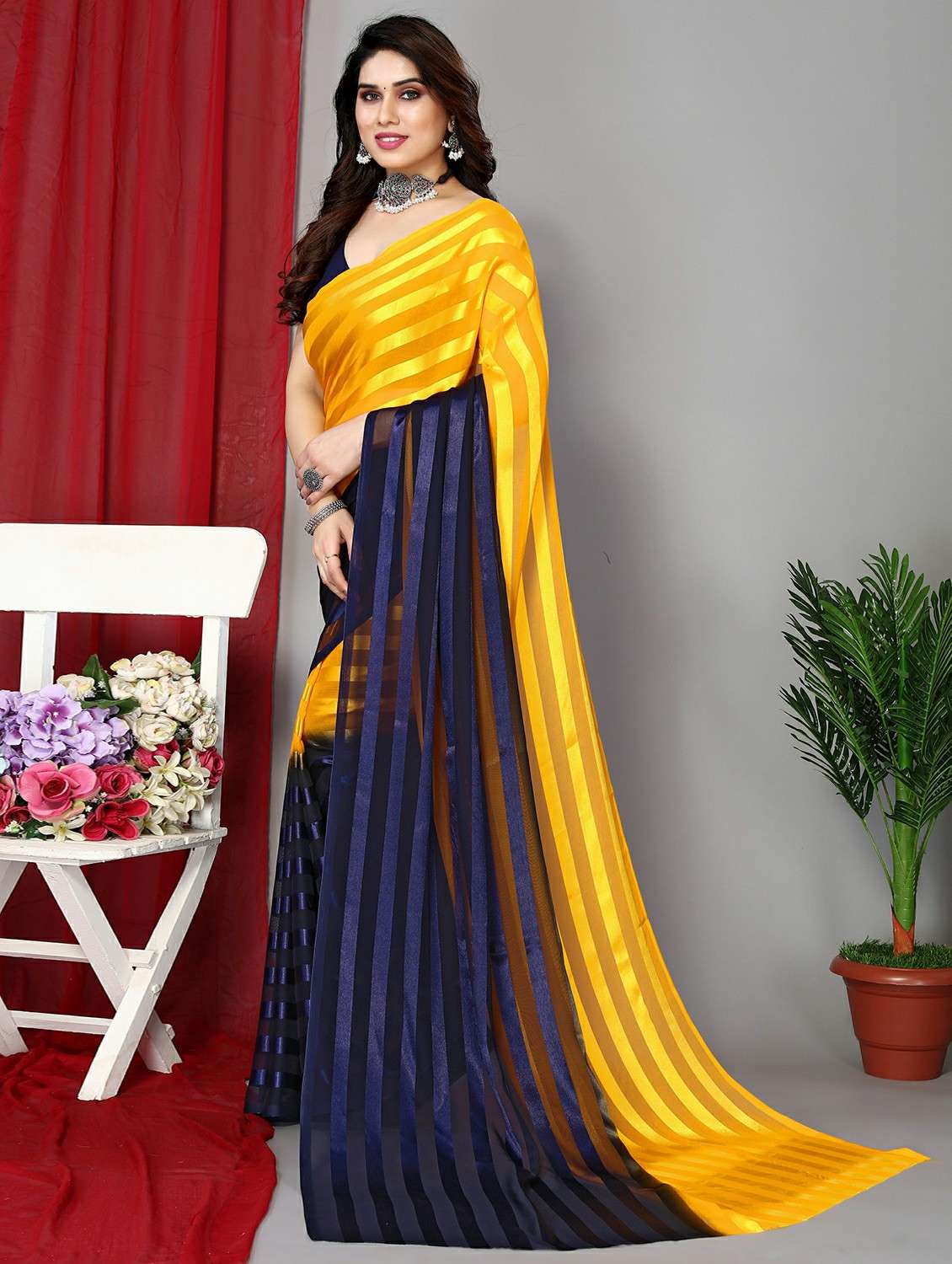 women ombre printed saree with blouse - 22050304 -  Standard Image - 2