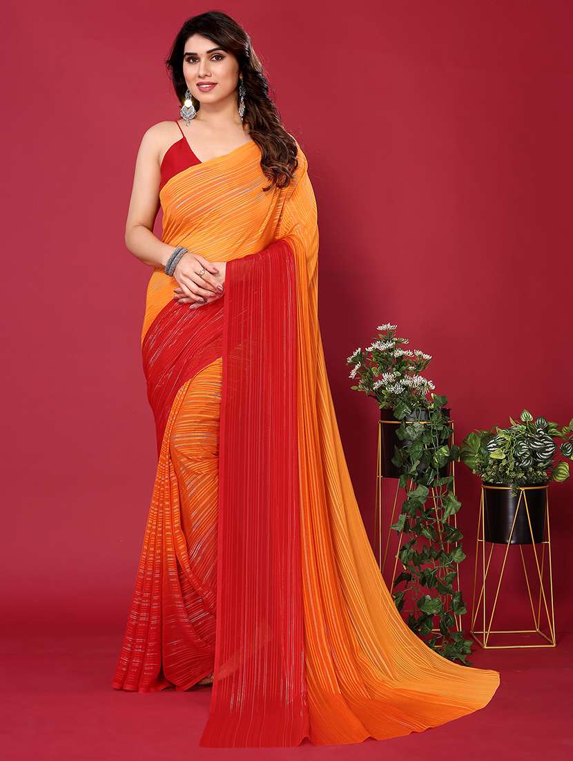 women ombre printed saree with blouse