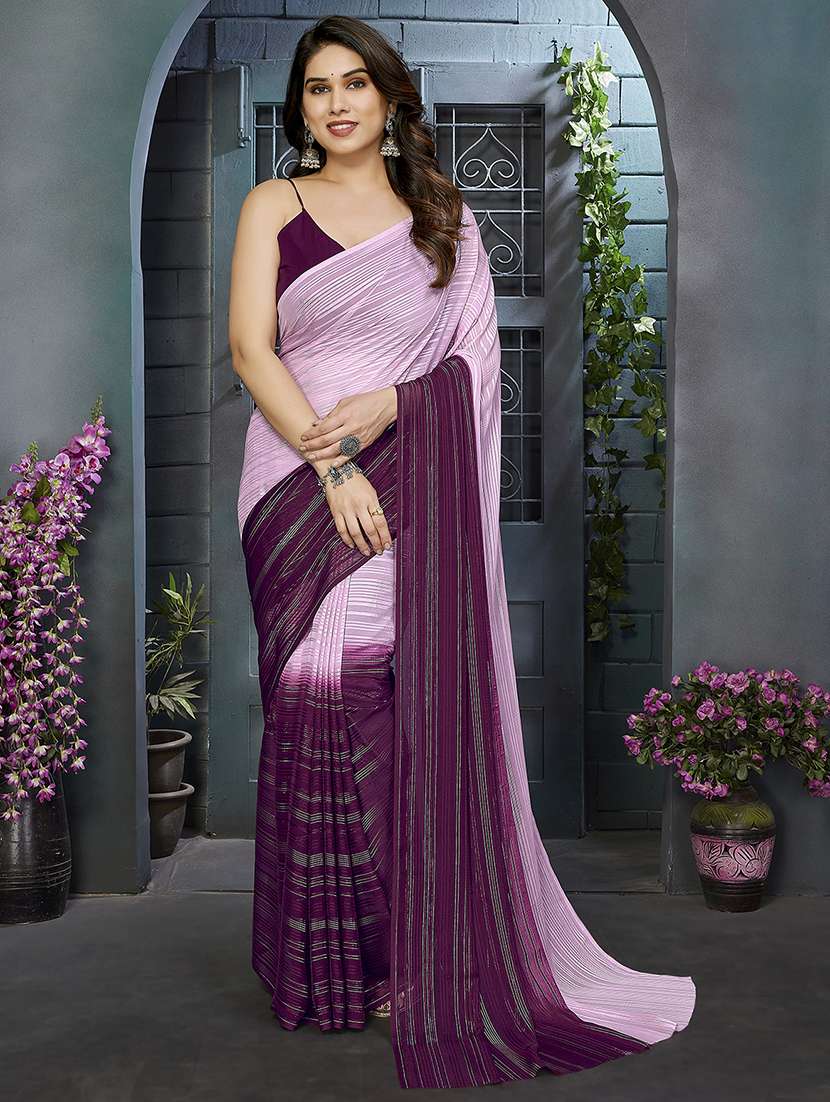 women ombre printed saree with blouse