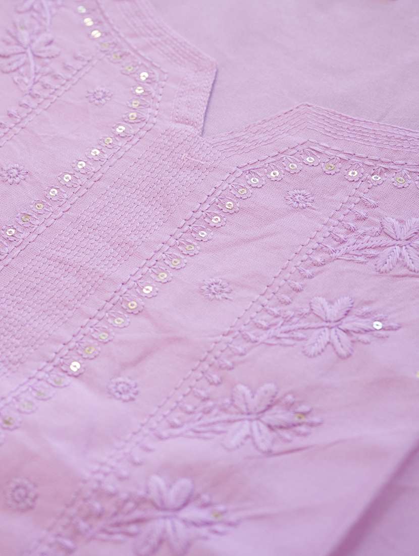 women solid with work three quarter sleeve kurta palazzo set - 22051756 -  Standard Image - 7