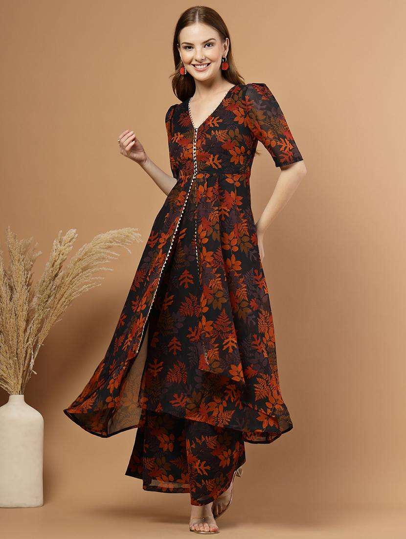 women floral print short sleeve ethnic co-ord set - 22051871 -  Standard Image - 2