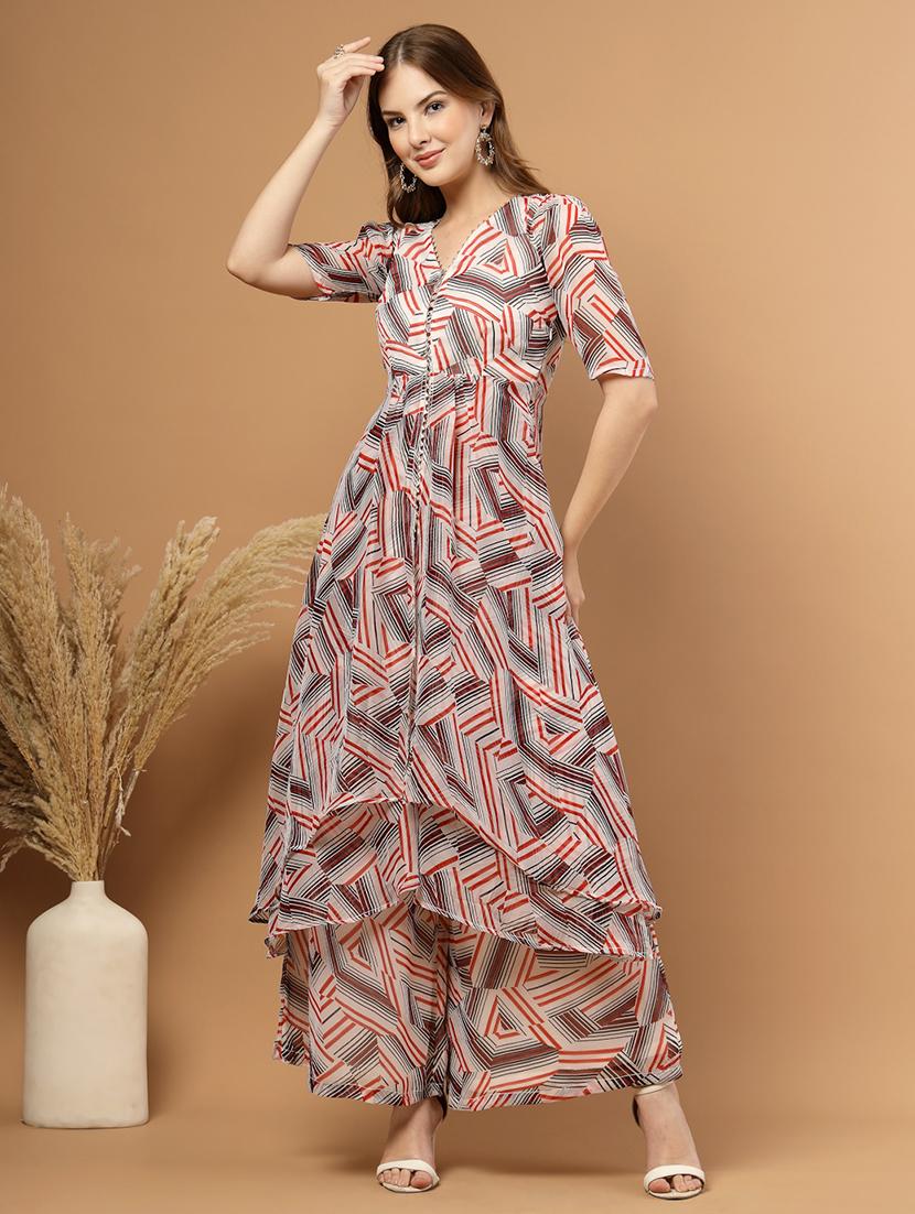 women floral print short sleeve ethnic co-ord set - 22051873 - Standard Image - 2