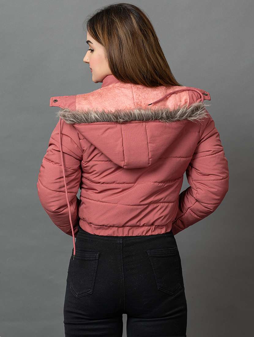 women solid long sleeve hooded parka jacket - 22051963 - Standard Image - 2