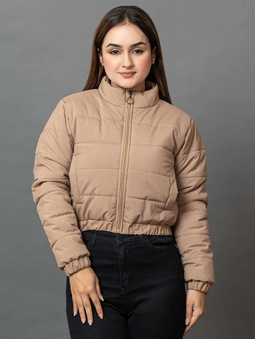 women solid long sleeve hooded parka jacket - 22051964 - Zoom Image - 0