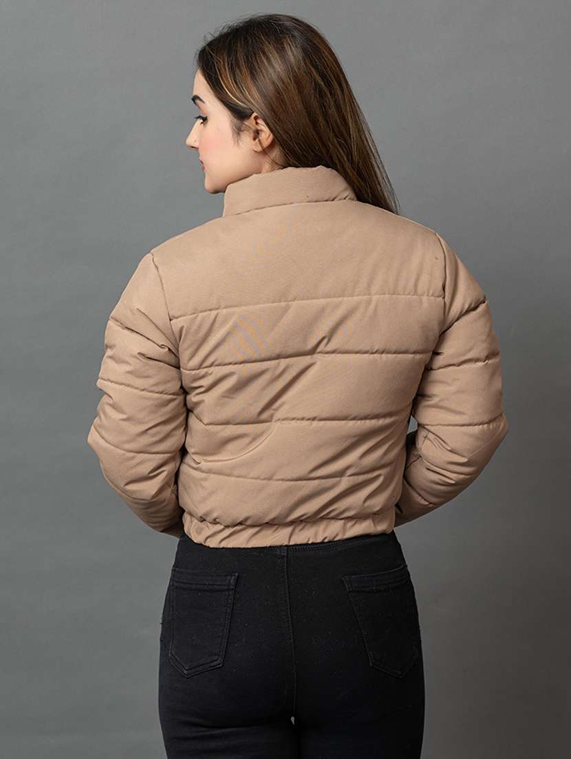 women solid long sleeve hooded parka jacket - 22051964 - Standard Image - 2