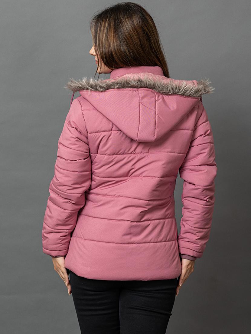 women solid long sleeve hooded parka jacket - 22051968 - Standard Image - 2