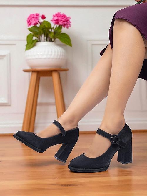 black synthetic ankle strap sandals - 22051988 - Standard Image - 0