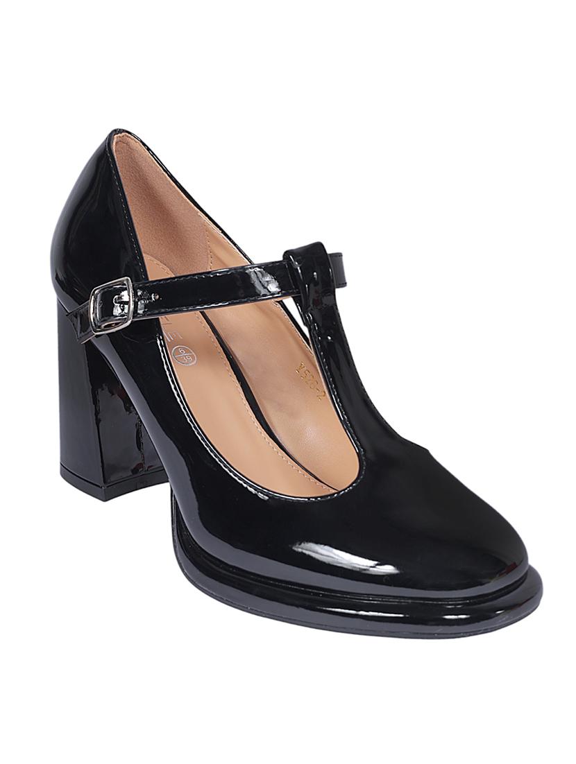 black patent leather ankle strap sandals - 22051991 - Standard Image - 2